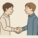 RCWが顧客と握手するイラスト